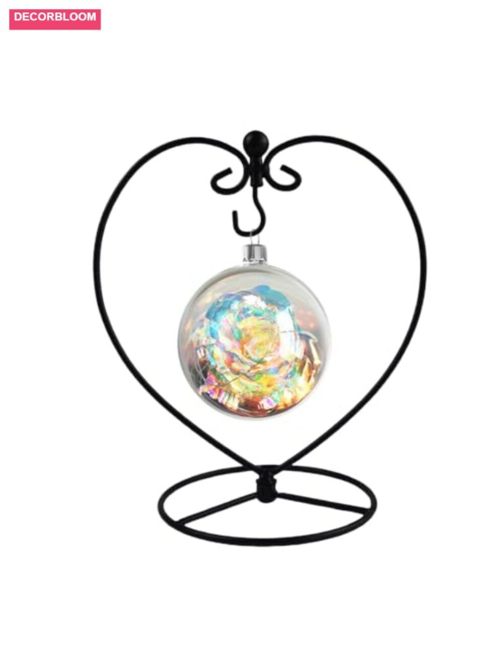 8 Inch Metal Ornament Display Stand Heart Hanger for Home Decor